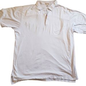 Classic Peter Millar Baby Blue and White Striped Polo - Size XXL